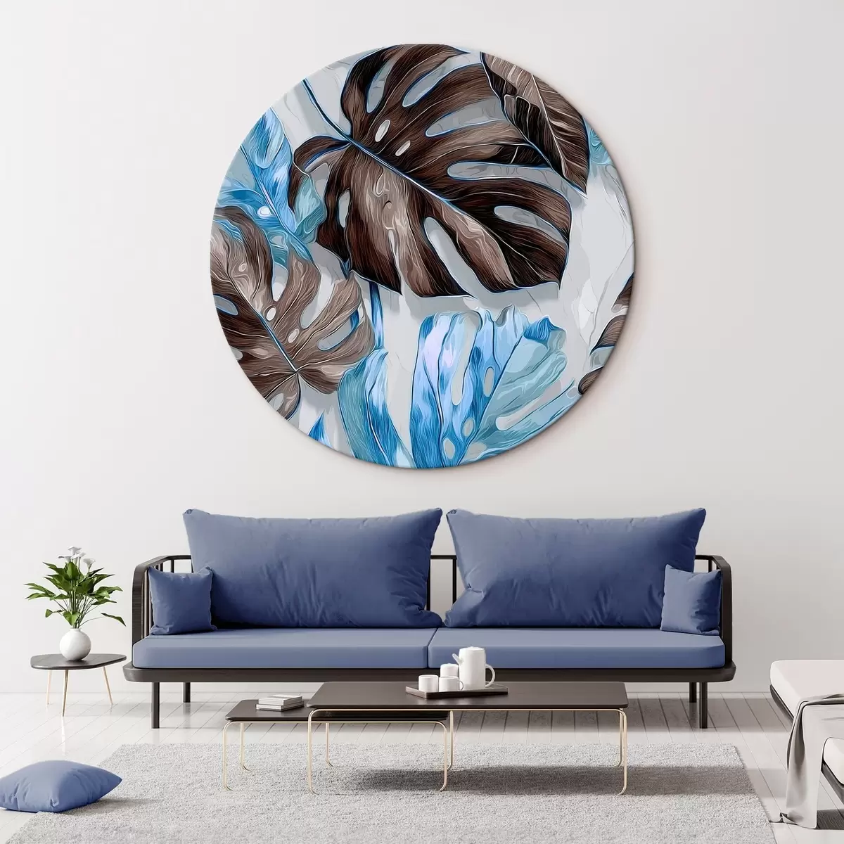 Okrągłe obrazy Liście r46472