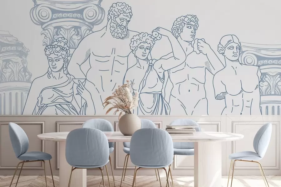 Fototapeta Starożytni ludzie i kolumny w04865