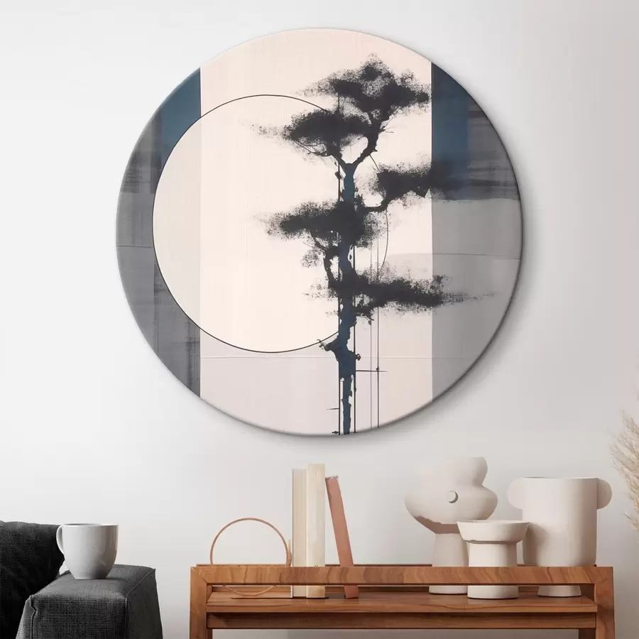 Obraz Abstrakcja. Drzewo i słońce. Japoński minimalizm. r46463