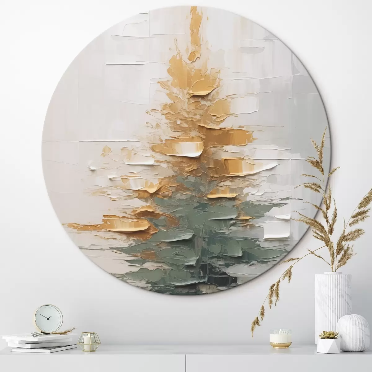 Okrągłe obrazy Abstrakcyjna świerk r46570