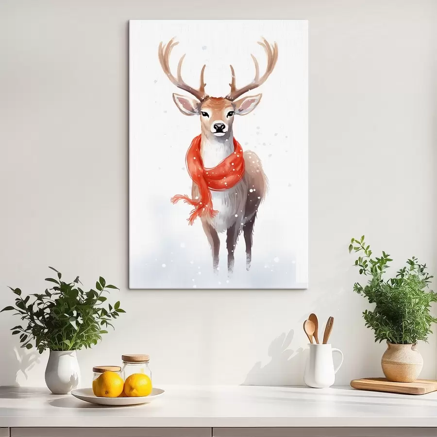 Obraz Jeleń z szalikiem s46594