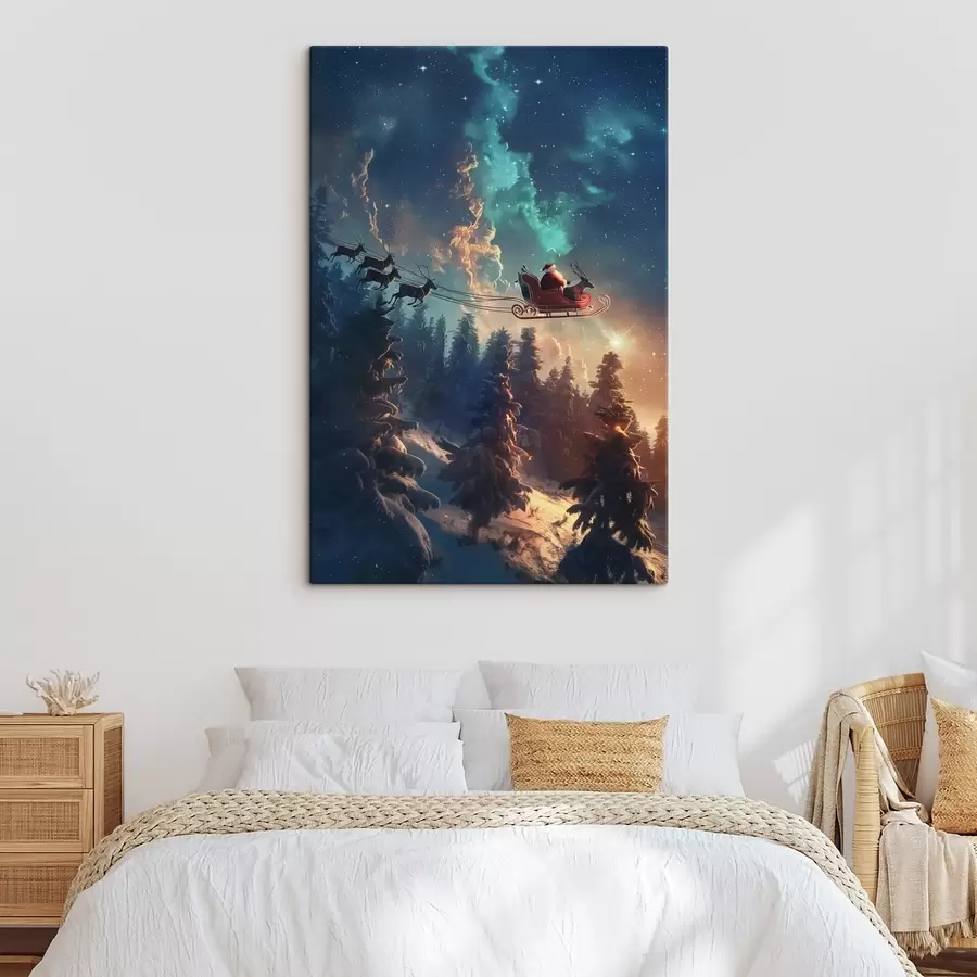 Obraz Święty Mikołaj na reniferze s46602