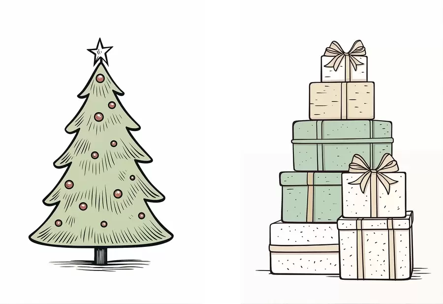 Obraz Choinka i prezenty m00953