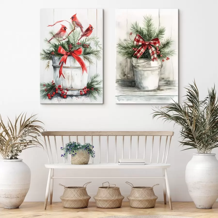 Obraz Świąteczne doniczki m00959