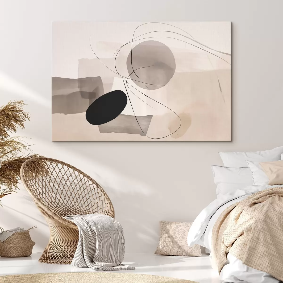 Obraz Abstrakcyjne kształty z liniami s46455