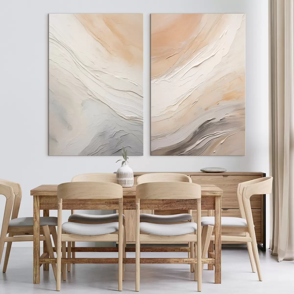 Obraz Neutralne faktury tynków z płynnymi warstwami reliefowymi m00971