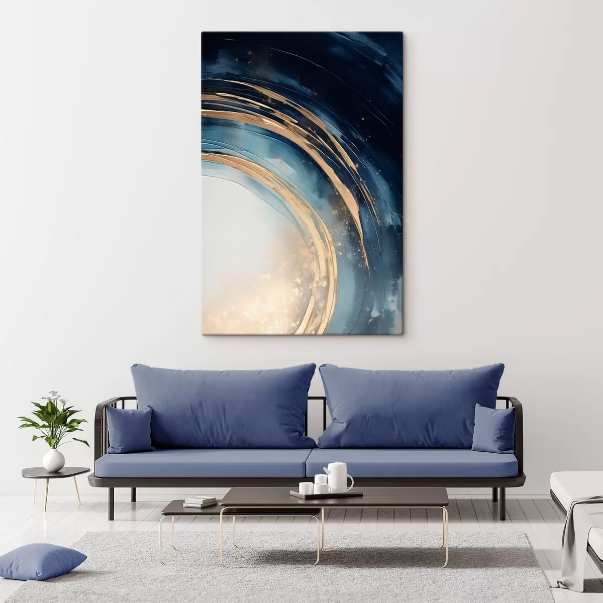 Obraz Wąskie, warstwowe pierścienie nad bladym horyzontem s46489