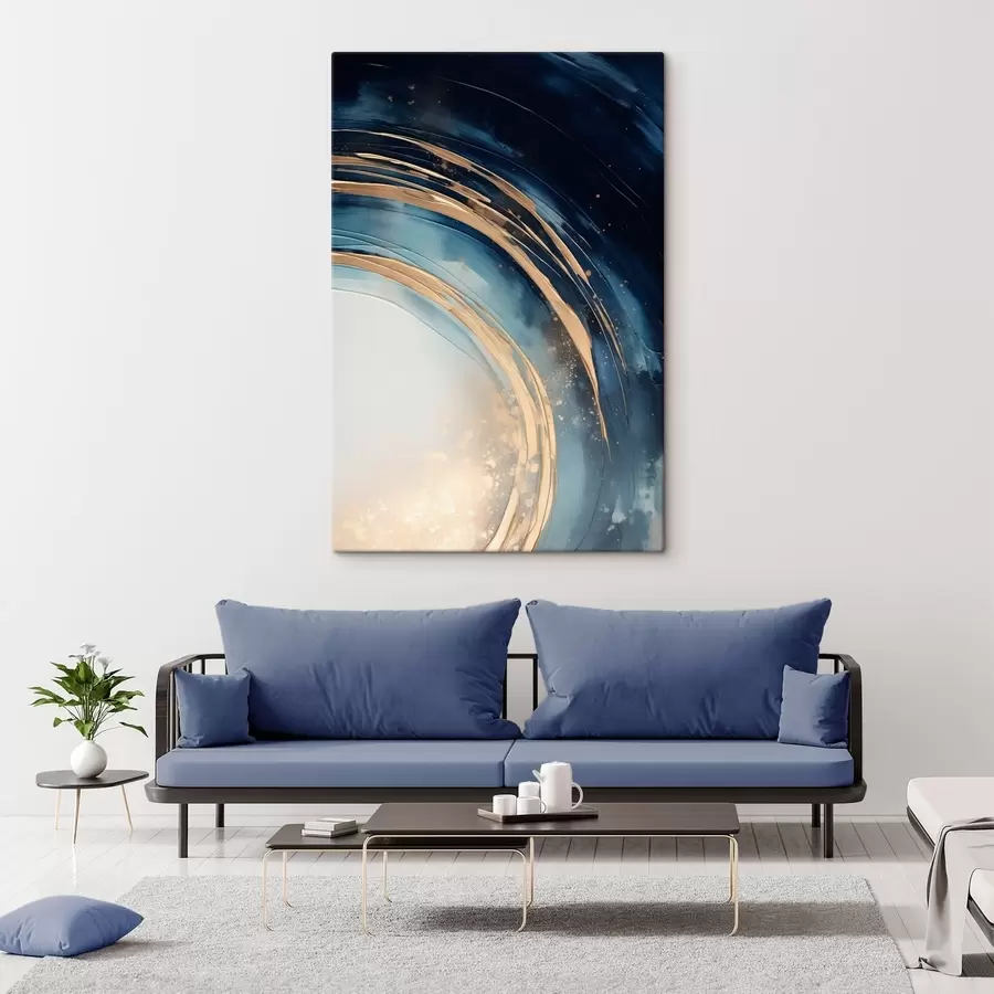 Obraz Wąskie, warstwowe pierścienie nad bladym horyzontem s46489