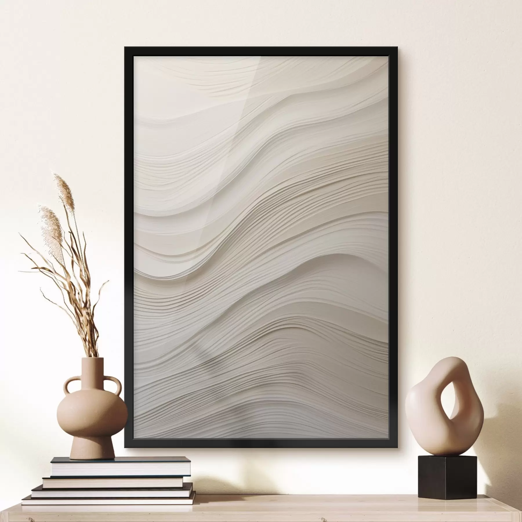 Fototapeta Warstwowe fale o piaskowym odcieniu, miękka faktura f46484