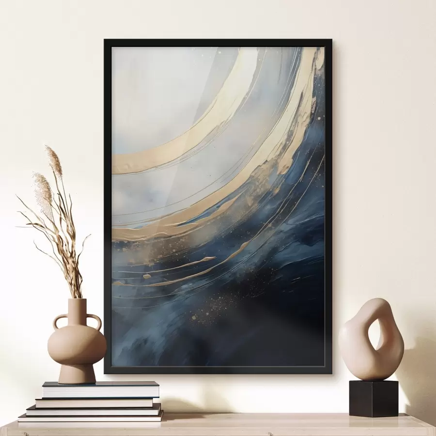 Fototapeta Szerokie łuki świetlne na ciemnoniebieskim tle f46487