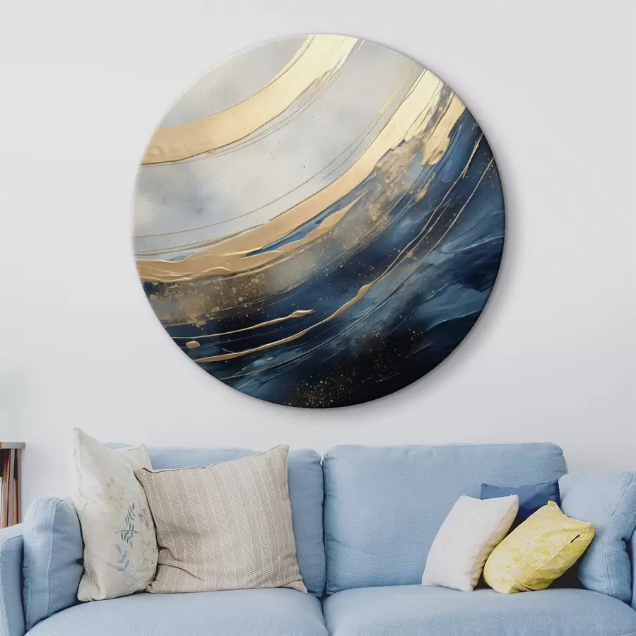 Obraz Szerokie łuki świetlne na ciemnoniebieskim tle r46487