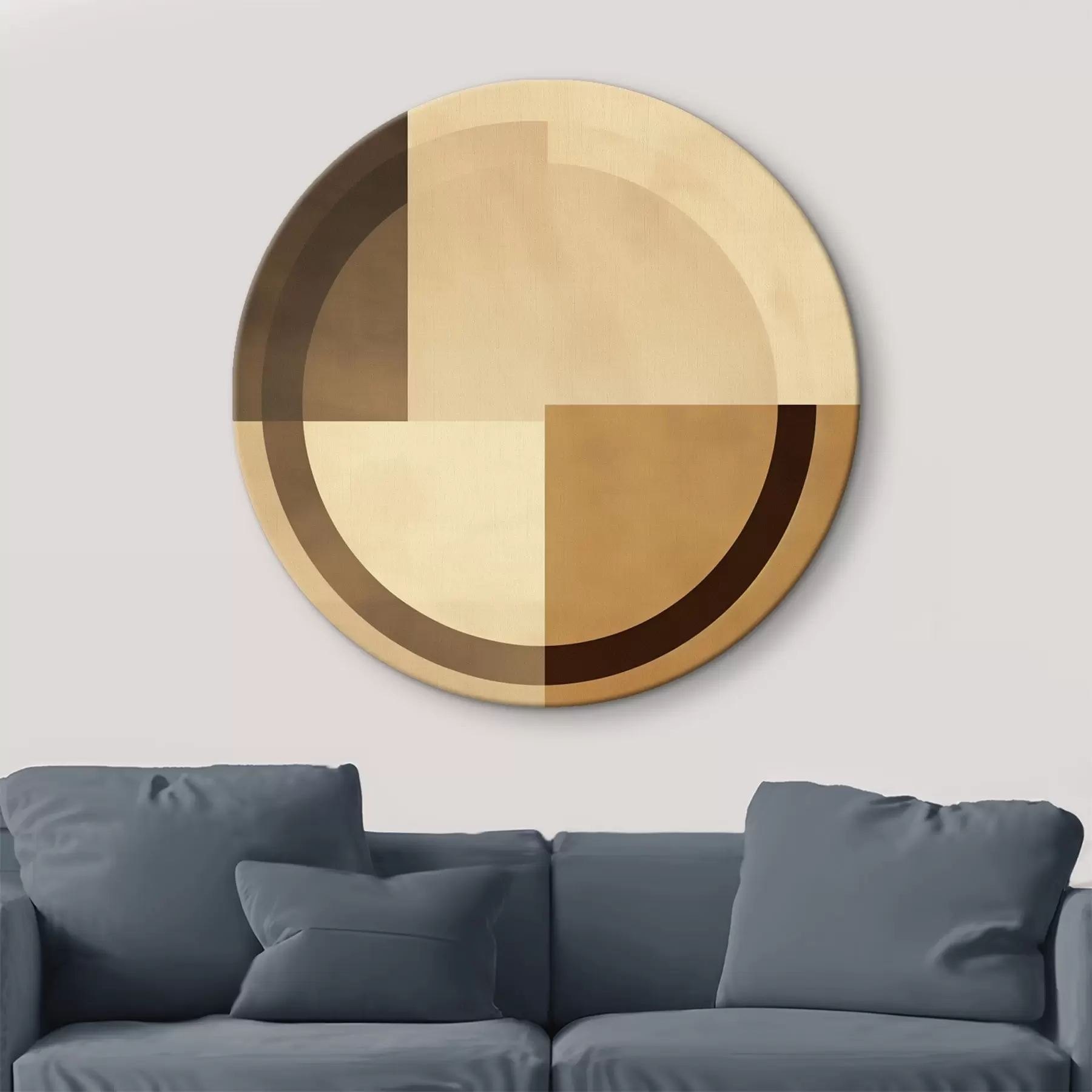 Obraz Stonowane kwadraty z półprzezroczystym pierścieniem, ciepła paleta kolorów ziemi r46498