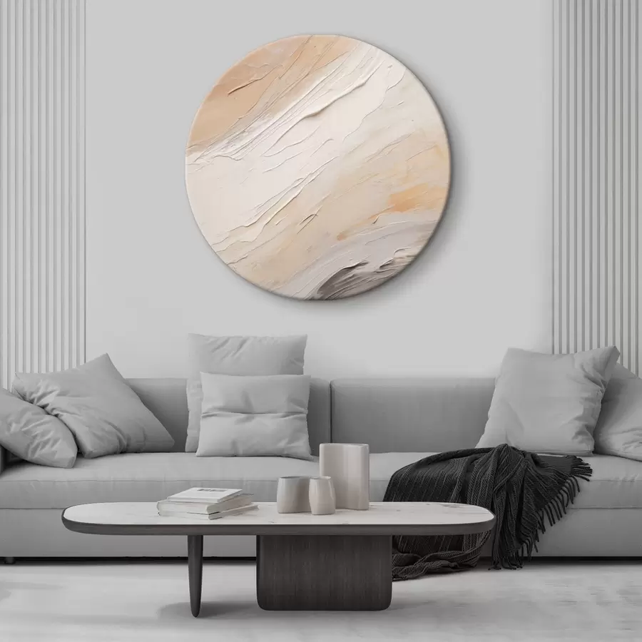 Obraz Teksturowany tynk w ciepłym beżu z delikatną szarością r46511