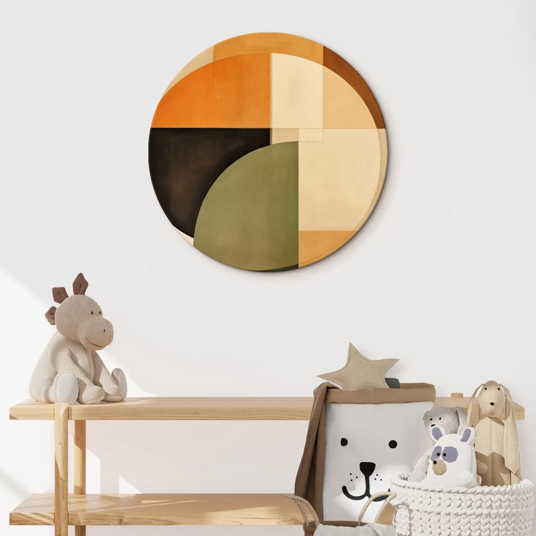 Obraz Przecinające się okręgi w palecie kolorów piaskowo-oliwkowej r46537