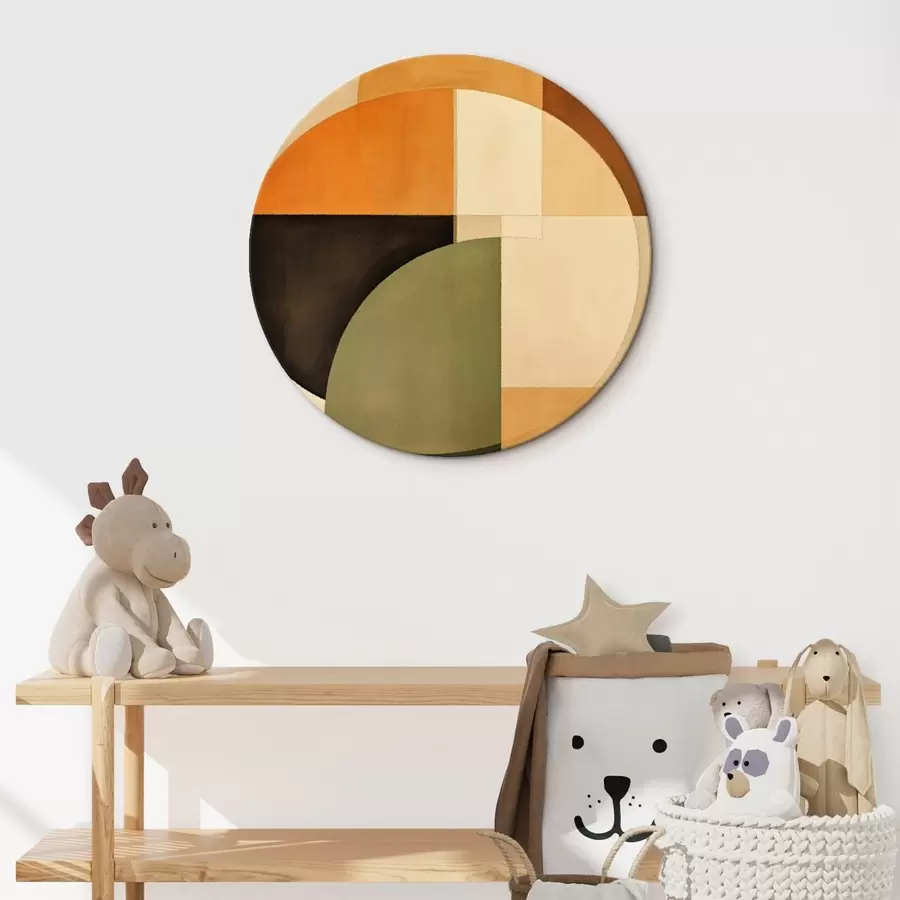 Obraz Przecinające się okręgi w palecie kolorów piaskowo-oliwkowej r46537