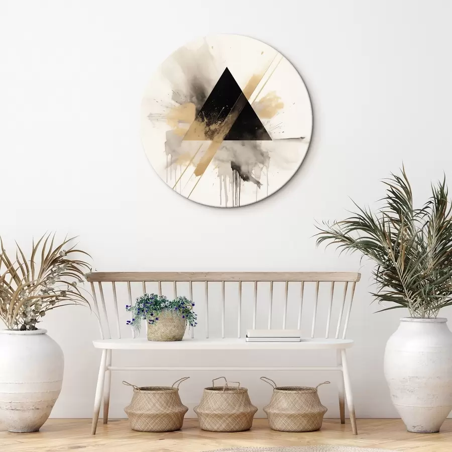 Obraz Geometria: czarny trójkąt z jasnymi plamami i liniami r46540