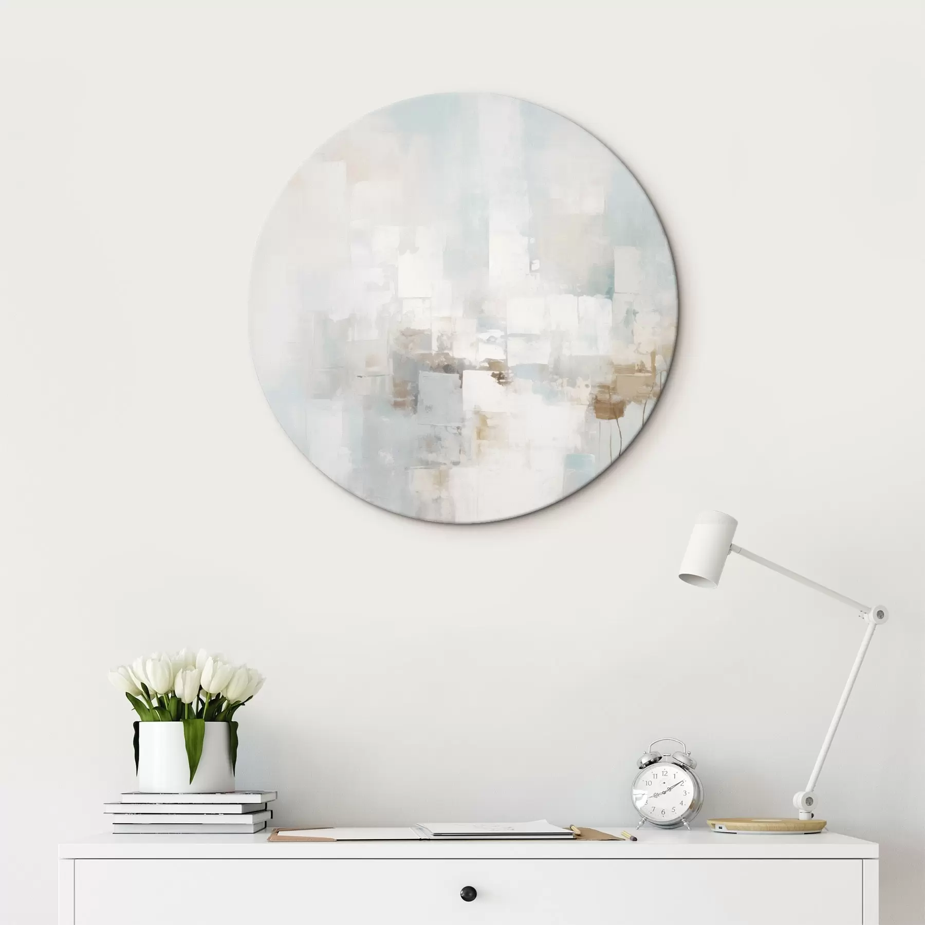 Obraz Jasne pastelowe bloki: niebieski, beżowy, biały r46546