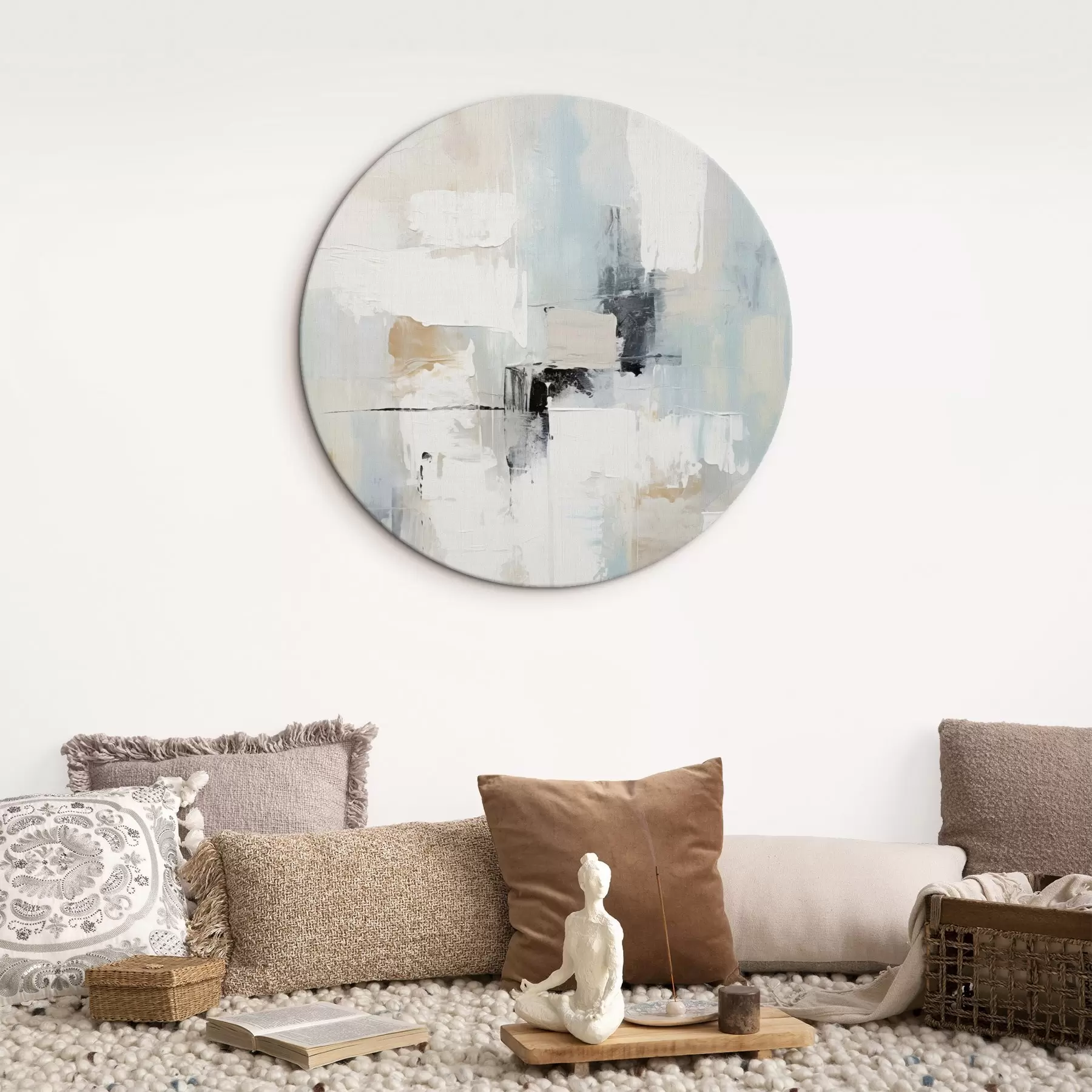 Obraz Jasny abstrakcyjny wzór z czarnymi akcentami r46548