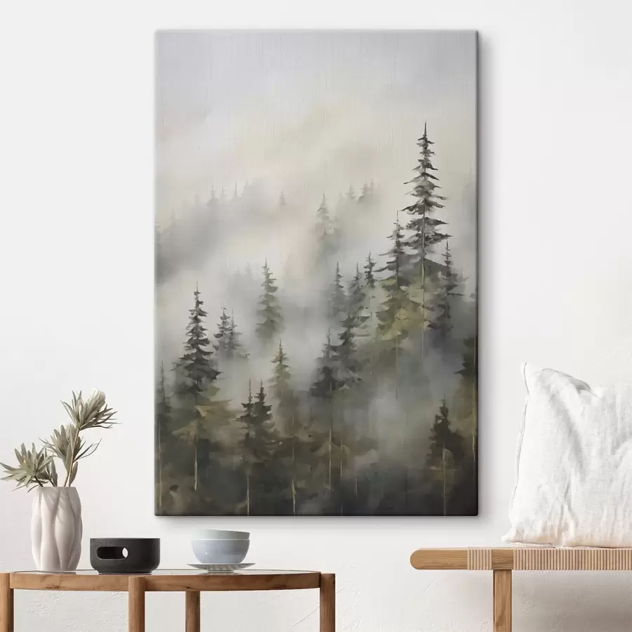 Obraz Las we mgle imitacja obrazu s46671