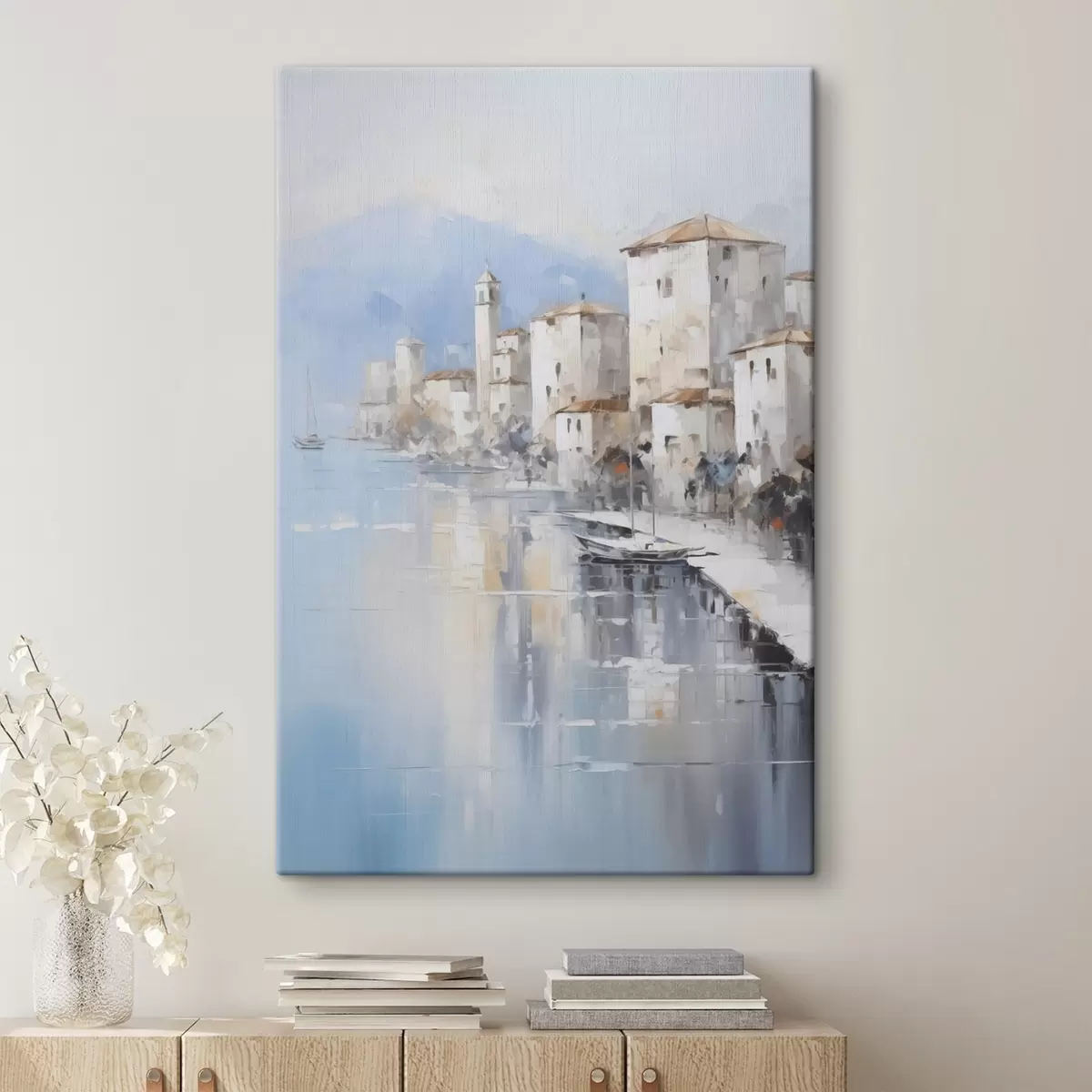 Obraz Abstrakcyjne domy nad zatoką imitacja obrazu s46673