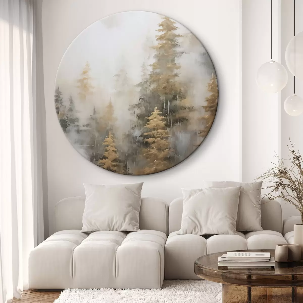 Okrągłe obrazy Leśna imitacja malarstwa r46672
