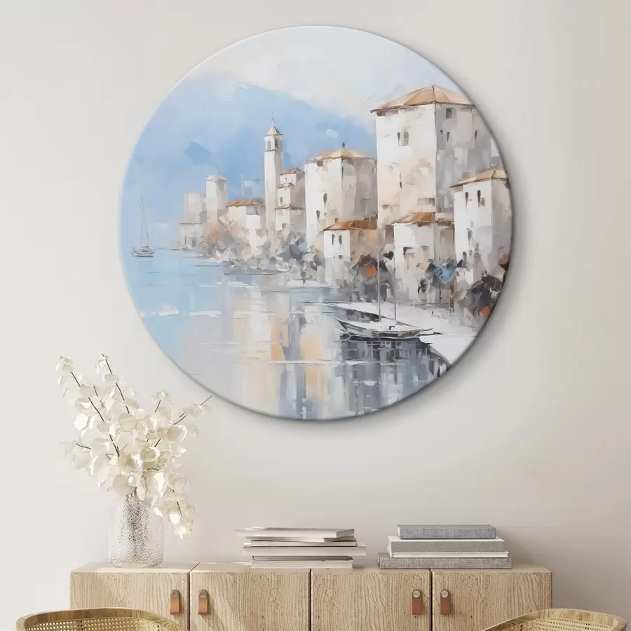 Obraz Abstrakcyjne domy nad zatoką imitacja obrazu r46673