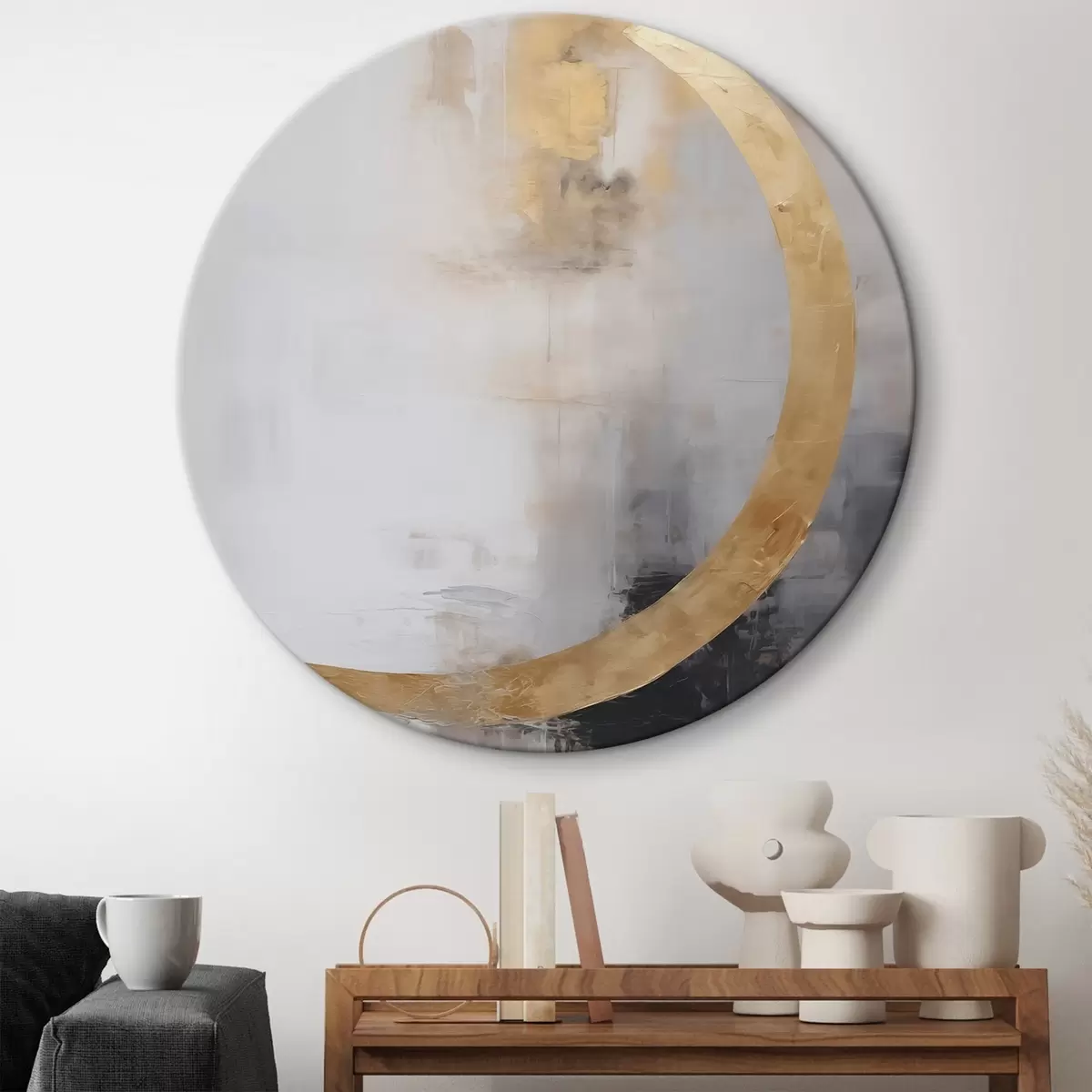 Okrągłe obrazy Abstrakcja imitująca malarstwo r46675