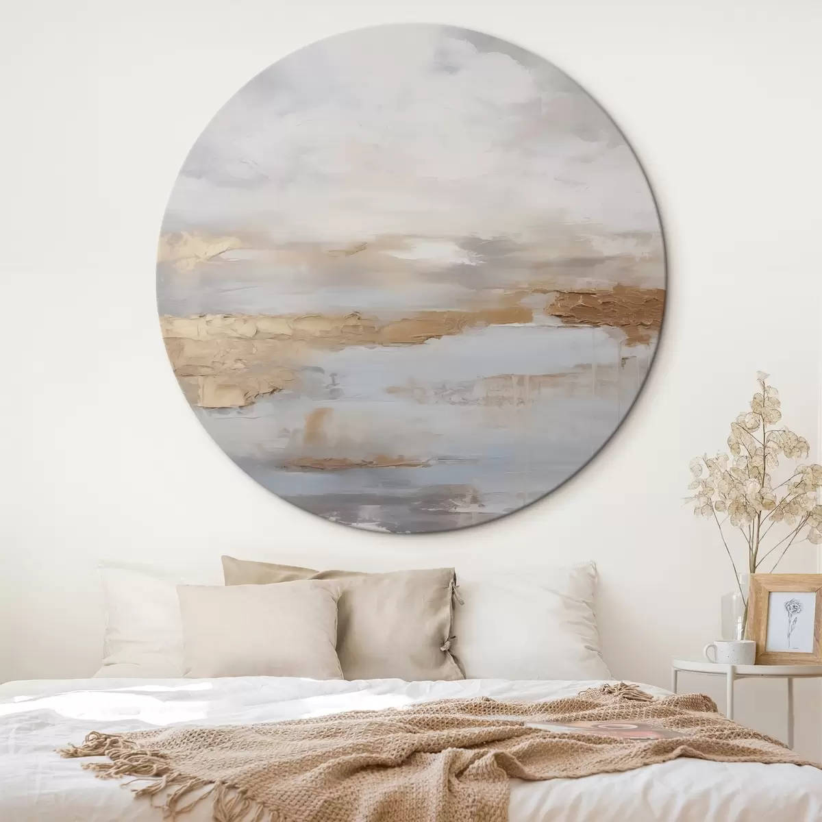 Okrągłe obrazy Abstrakcyjna kompozycja naśladująca malarstwo r46678