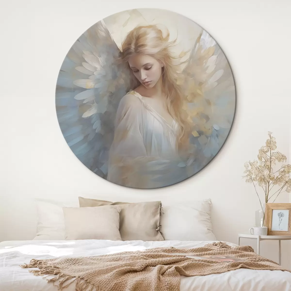 Okrągłe obrazy Imitacja abstrakcyjnego obrazu anioła r46682