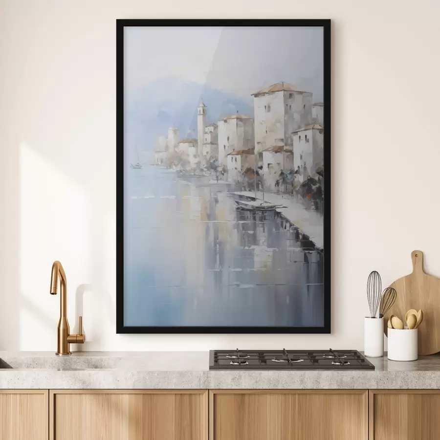 Fototapeta Abstrakcyjne domy nad zatoką imitacja obrazu f46673