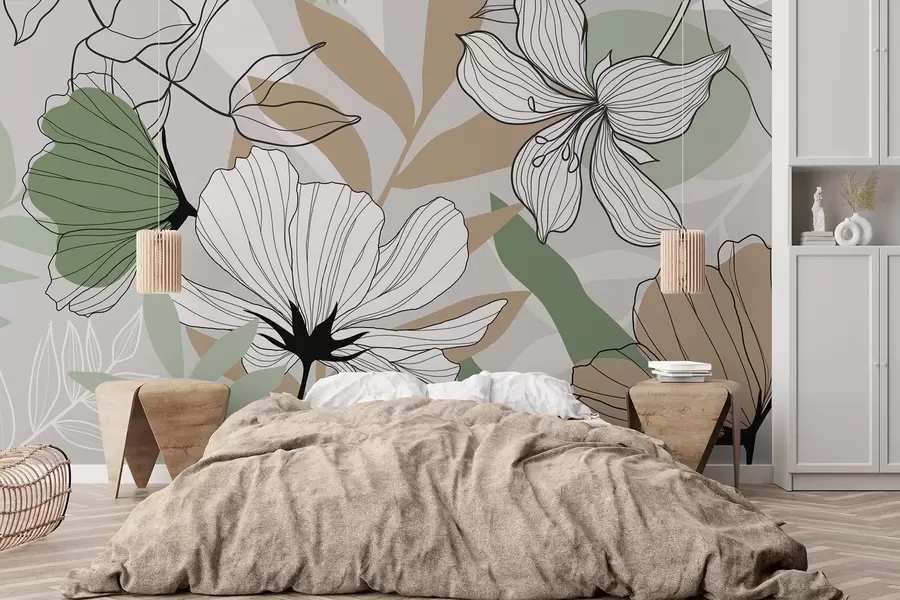 Fototapeta Abstrakcyjne rośliny i kwiaty w04898v2