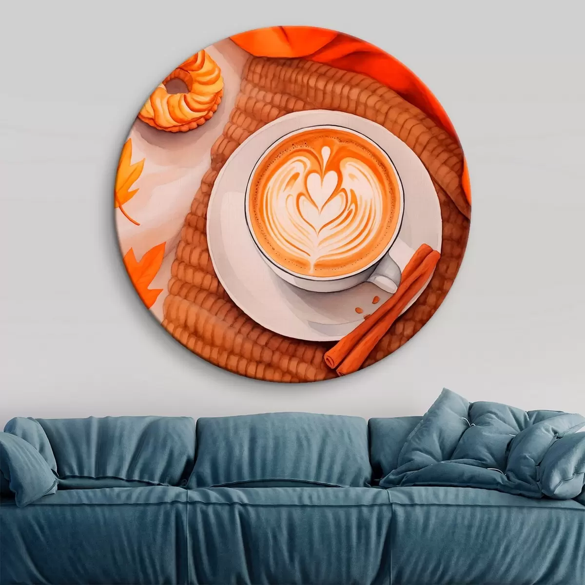 Okrągłe obrazy Jesienna latte r46623