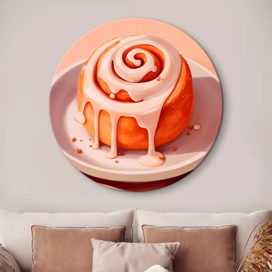 Obraz Bułka cynamonowa z kremowym lukrem r46624