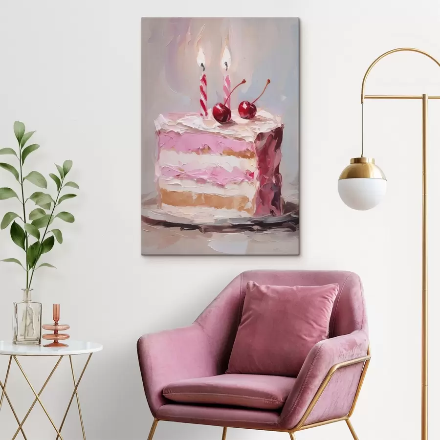 Obraz Kawałek ciasta imitujący obraz s46718