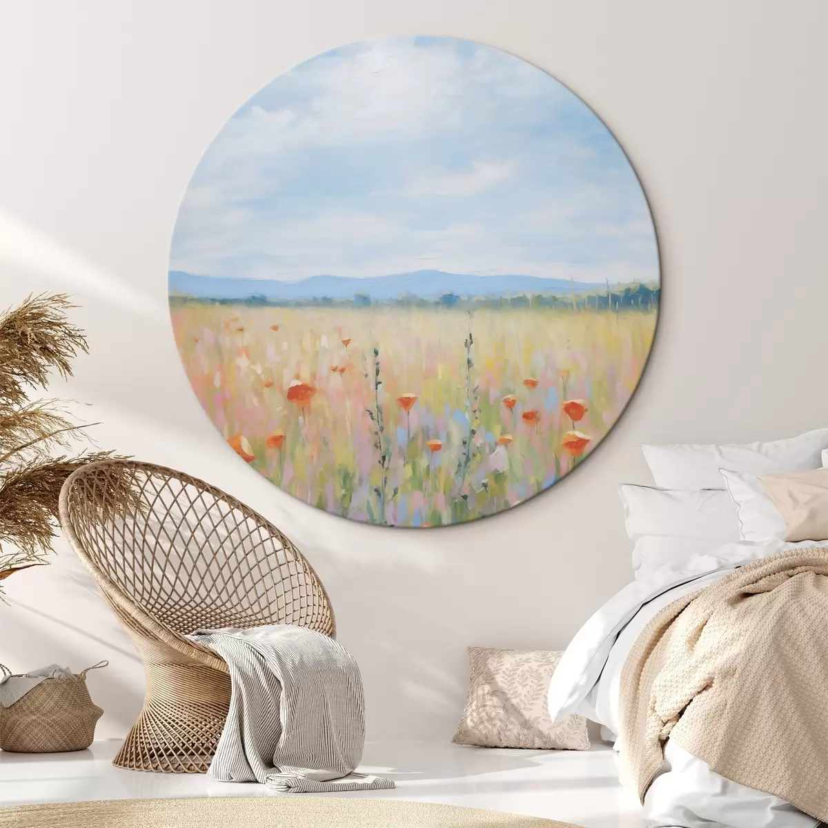 Okrągłe obrazy Malowanie imitujące teren r46715