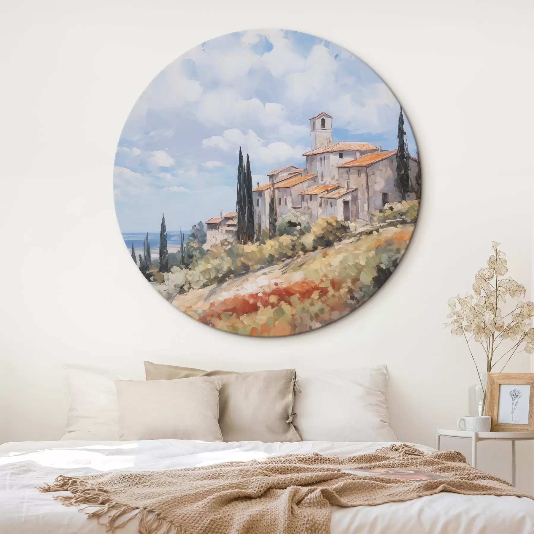 Obraz Imitacja malarstwa przedstawiającego wiejski krajobraz r46716