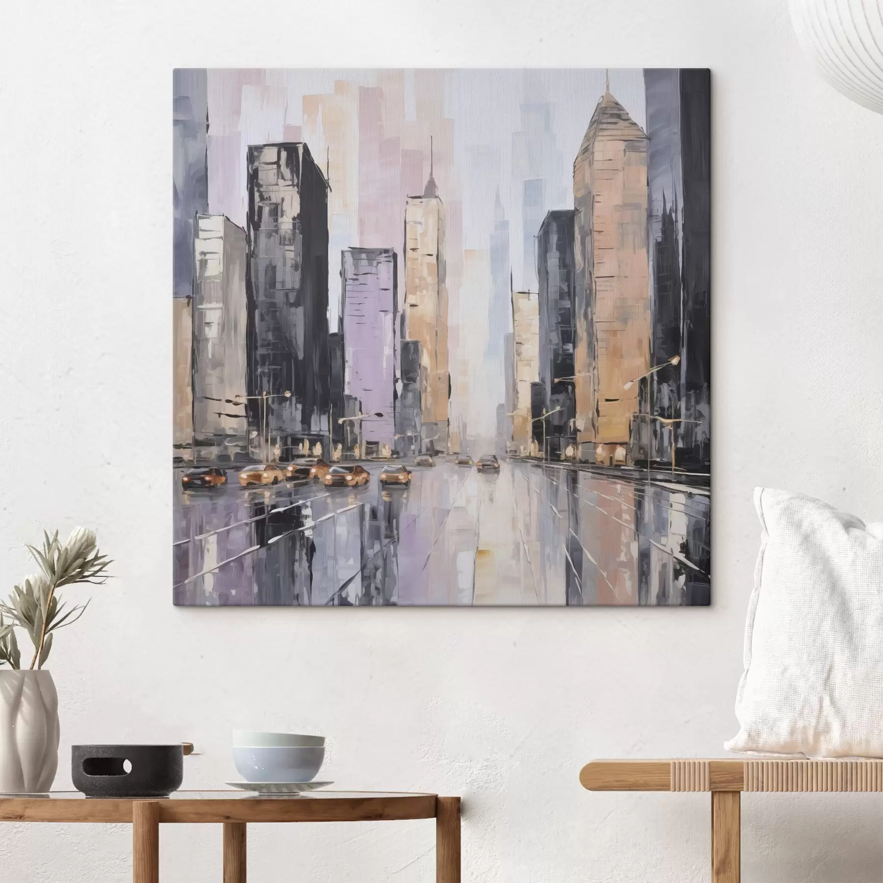 Obraz Abstrakcyjna imitacja pejzażu miejskiego w malarstwie s46753