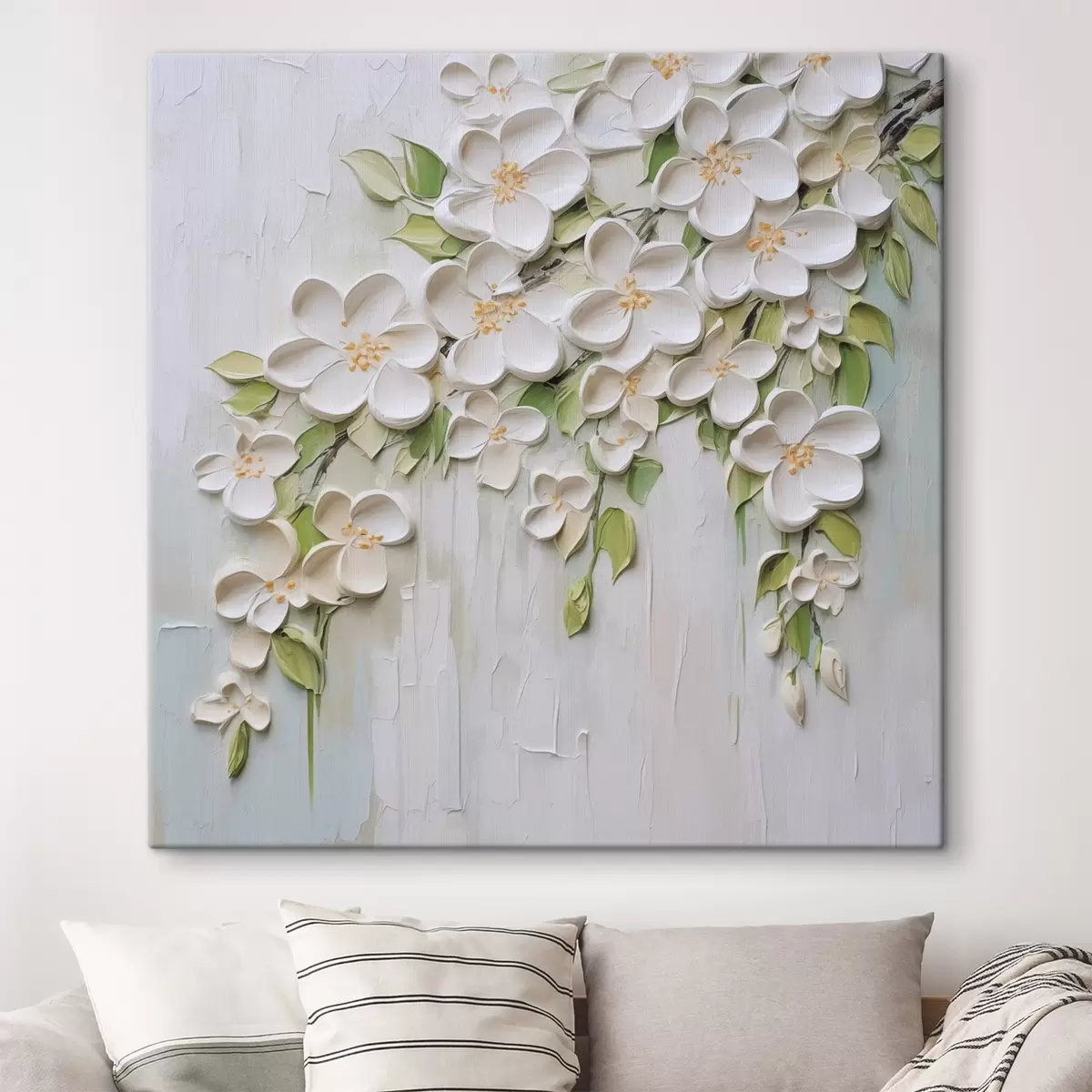 Obraz Abstrakcyjne kwiaty imitujące malarstwo s46755