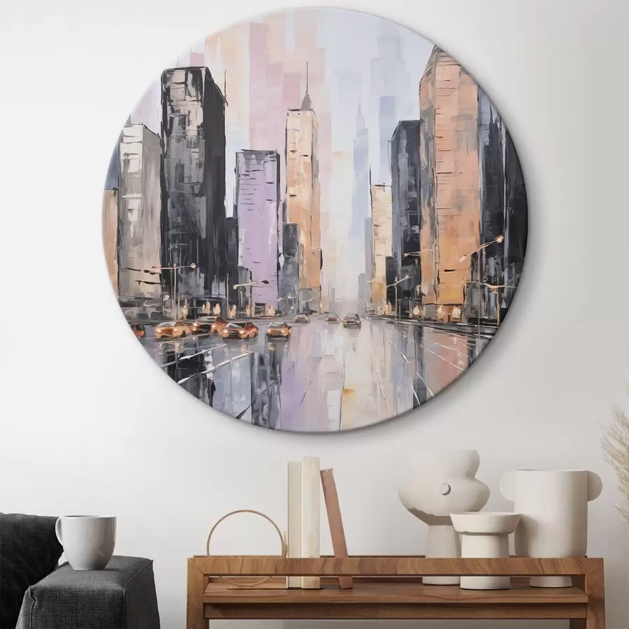 Obraz Abstrakcyjna imitacja pejzażu miejskiego w malarstwie r46753