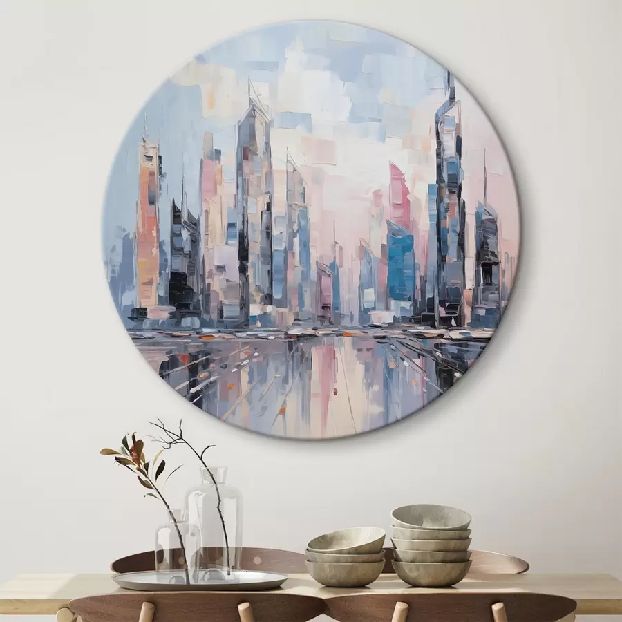 Obraz Abstrakcyjna imitacja malarstwa miejskiego r46752