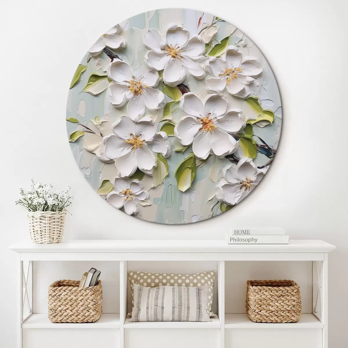 Okrągłe obrazy Obraz imitujący kwiaty r46754