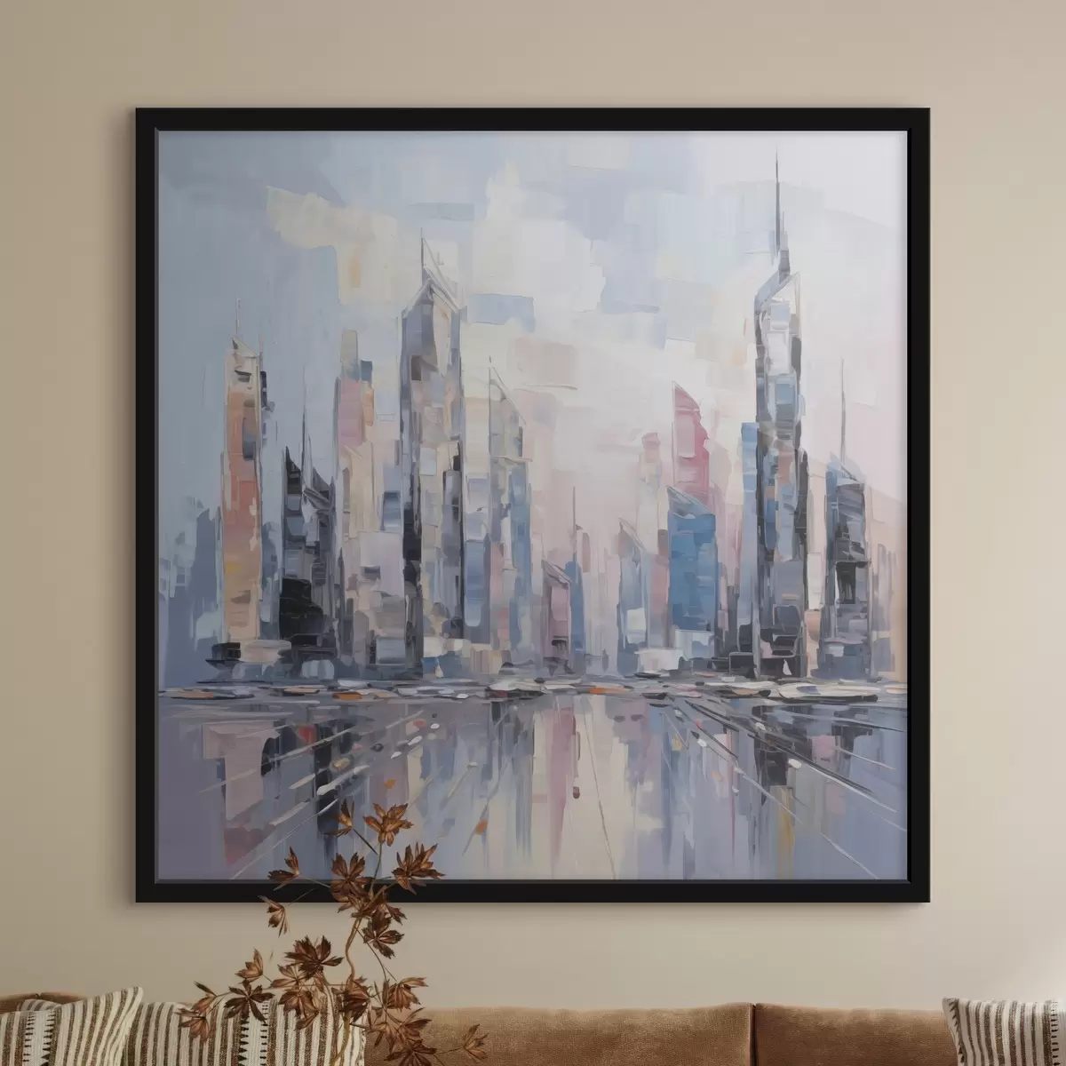 Plakat Abstrakcyjna imitacja malarstwa miejskiego f46752