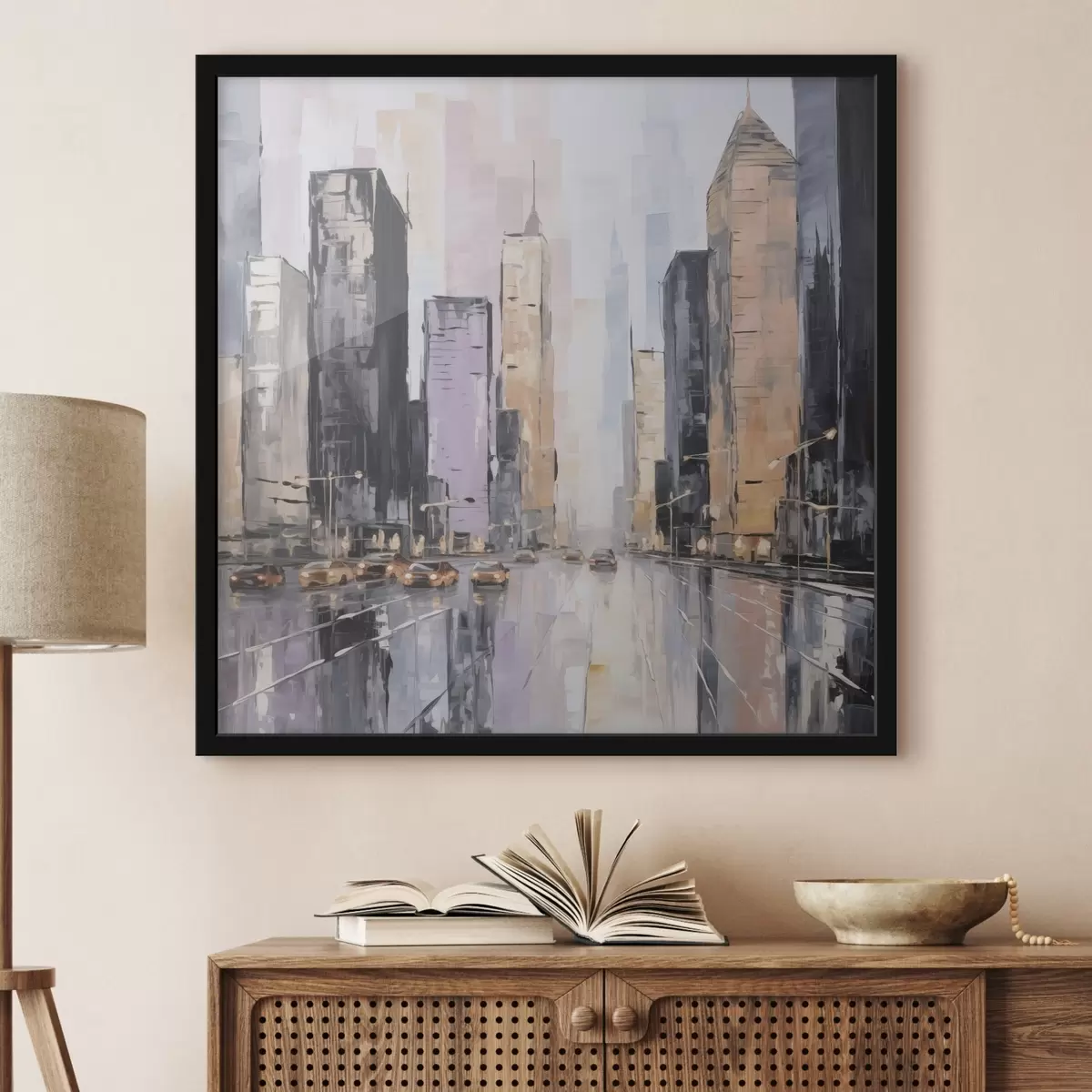 Plakat Abstrakcyjna imitacja pejzażu miejskiego w malarstwie f46753