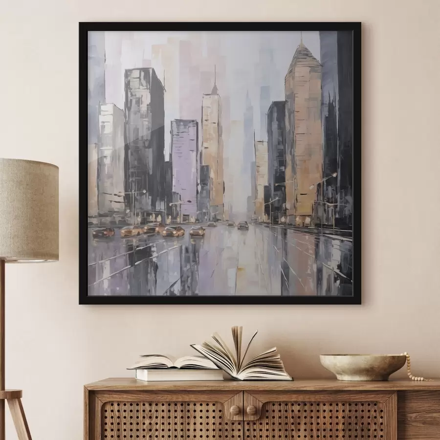 Fototapeta Abstrakcyjna imitacja pejzażu miejskiego w malarstwie f46753