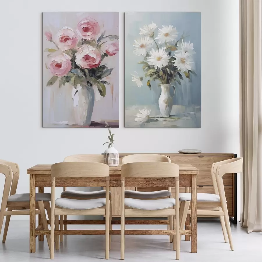 Obraz Kwiaty w wazonie – imitacja obrazu m01027