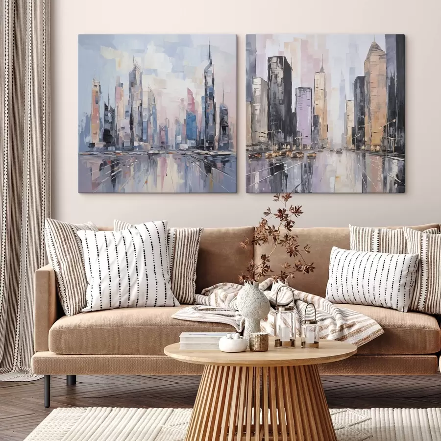 Obraz Abstrakcyjna imitacja malarstwa miejskiego m01032