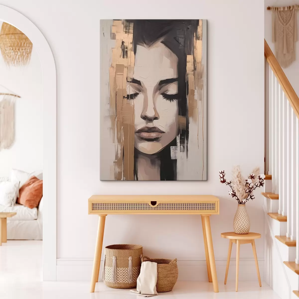 Obraz Portret kobiety. Abstrakcyjne pociągnięcia pędzla s46733