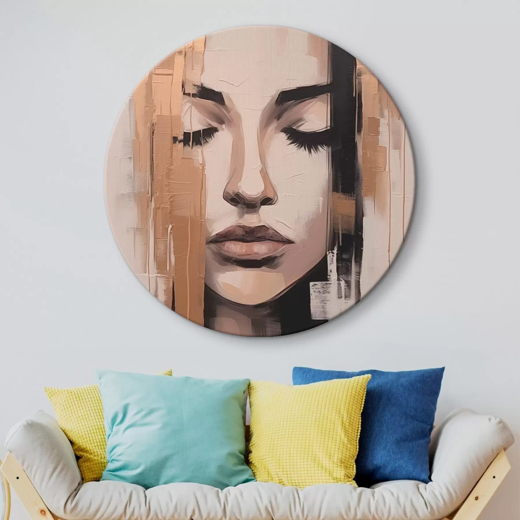 Obraz Portret kobiety. Abstrakcyjne pociągnięcia pędzla r46733