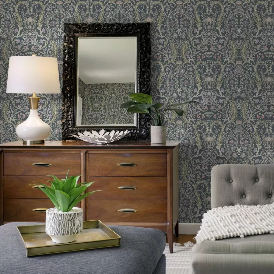 Fototapeta Ten sam ornament na chłodnym szaro-niebieskim tle a00928v1