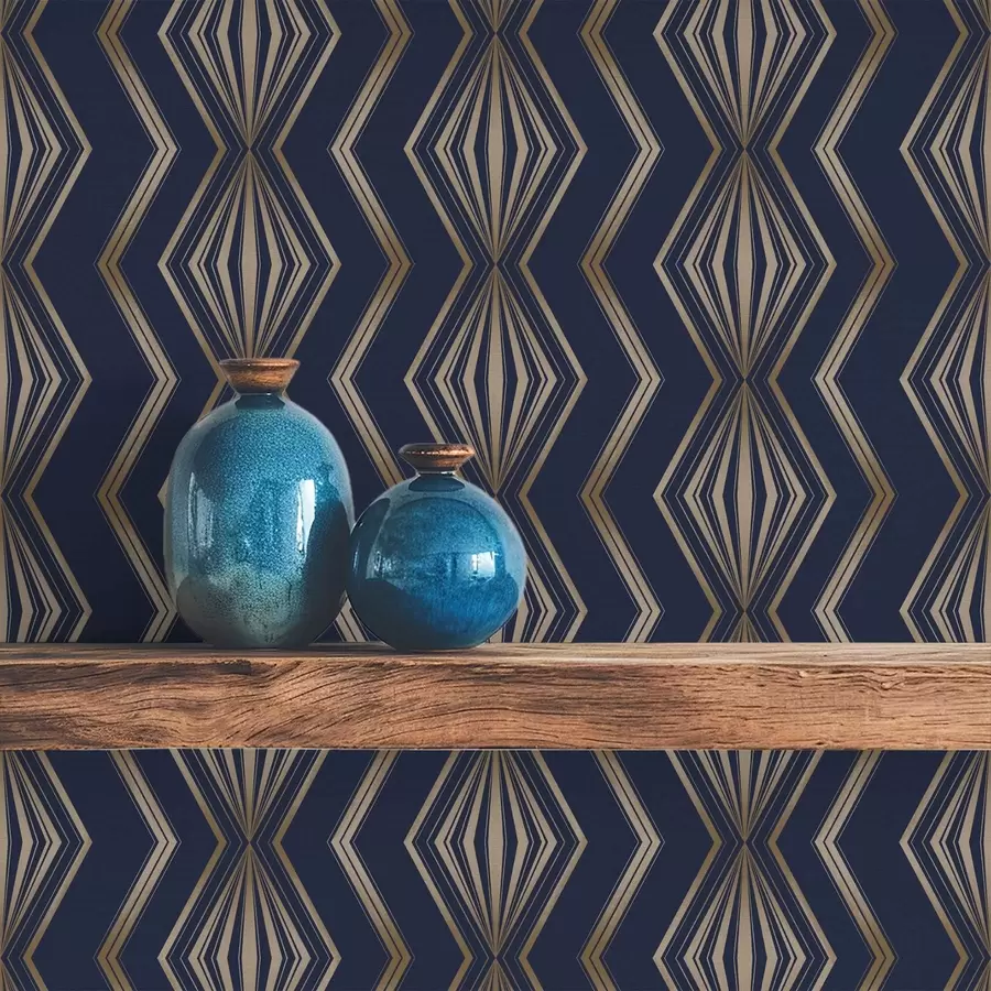 Fototapeta Ciemnoniebieski geometryczny wzór w romby a00973